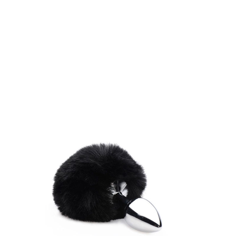 Plug Anal Metal Rabo De Coelho Pompom Preto Pequeno Importado Eva